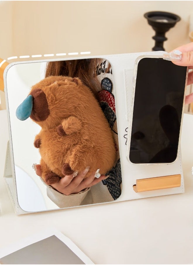spa luxetique - Foldable Mirror Phone Stand - Portable Makeup Mirror for Desktop, Dorm, and Travel - Image 1