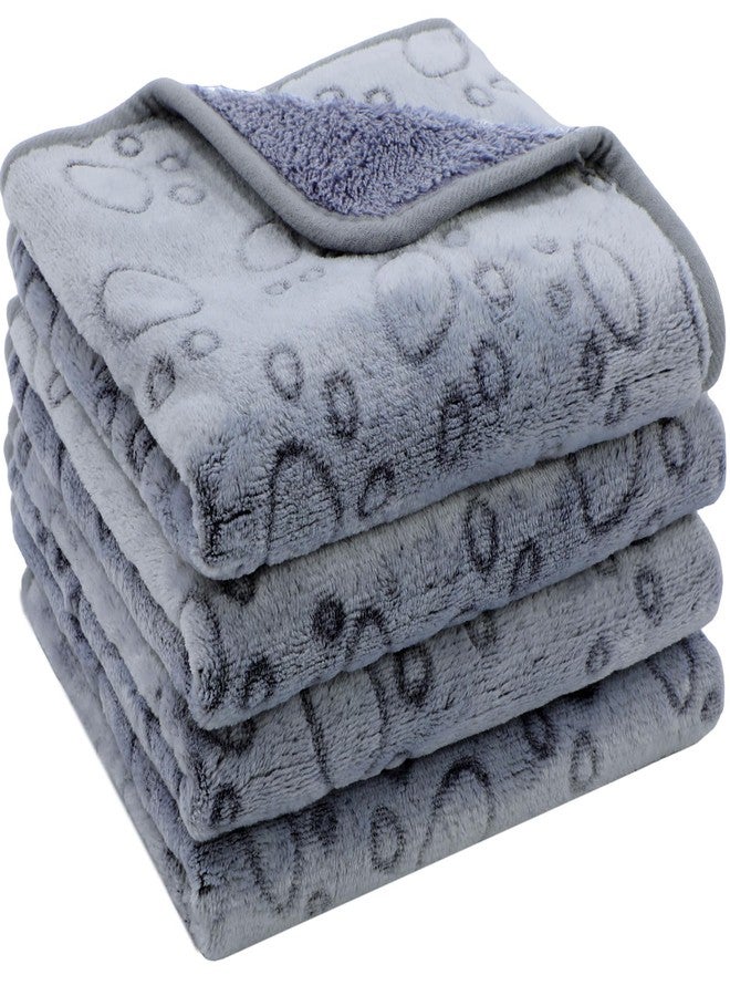 Reginary 4 Pcs Waterproof Guinea Pig Blankets Washable Small Animal Fleece Bedding Absorbent Guinea Pig Cage Liners Reusable Pet Pee Pad Sleep Mat for Hamster Ferret(Adorable Paw,24 x 16 Inch) - Image 1