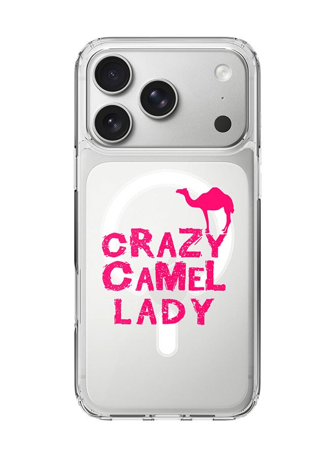 Stylizedd Classic Clear MagSafe Case for iPhone 17 Pro , Hybrid Soft Case Flexible Edges Anti Drop TPU PC Gel Thin Transparent Cover [ Designed for iPhone 17 Pro ] - Crazy Camel Lady