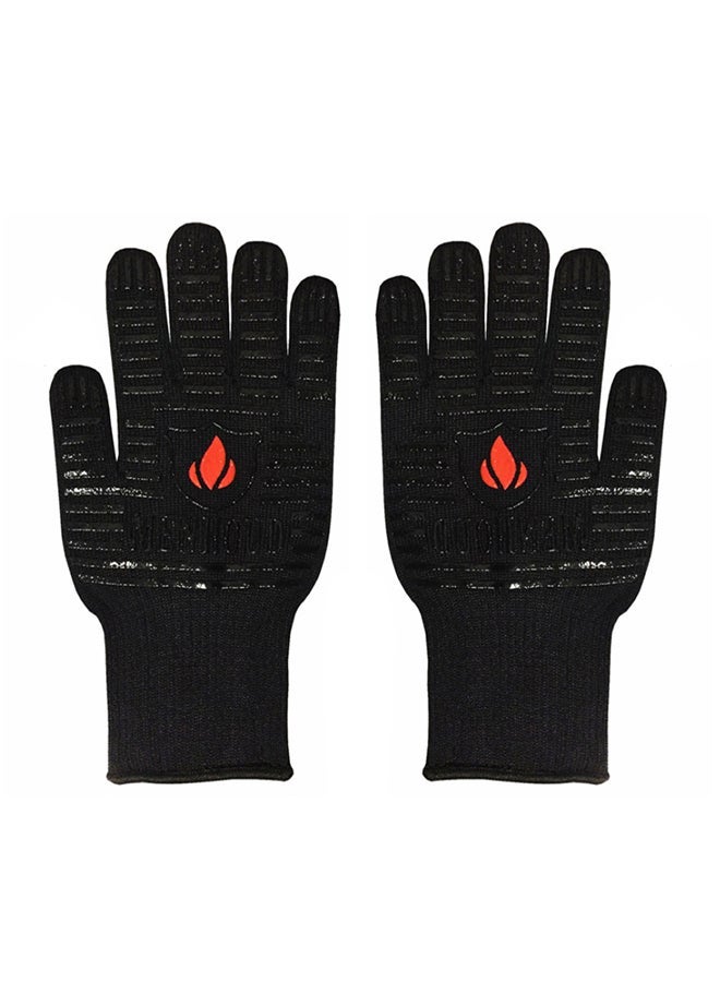 NIBEMINENT Pair Of BBQ Grilling Cooking Glove Black - Image 1