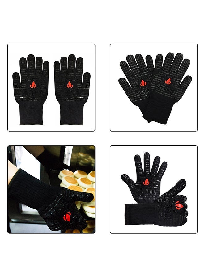 NIBEMINENT Pair Of BBQ Grilling Cooking Glove Black - Image 4