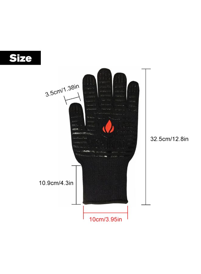 NIBEMINENT Pair Of BBQ Grilling Cooking Glove Black - Image 2