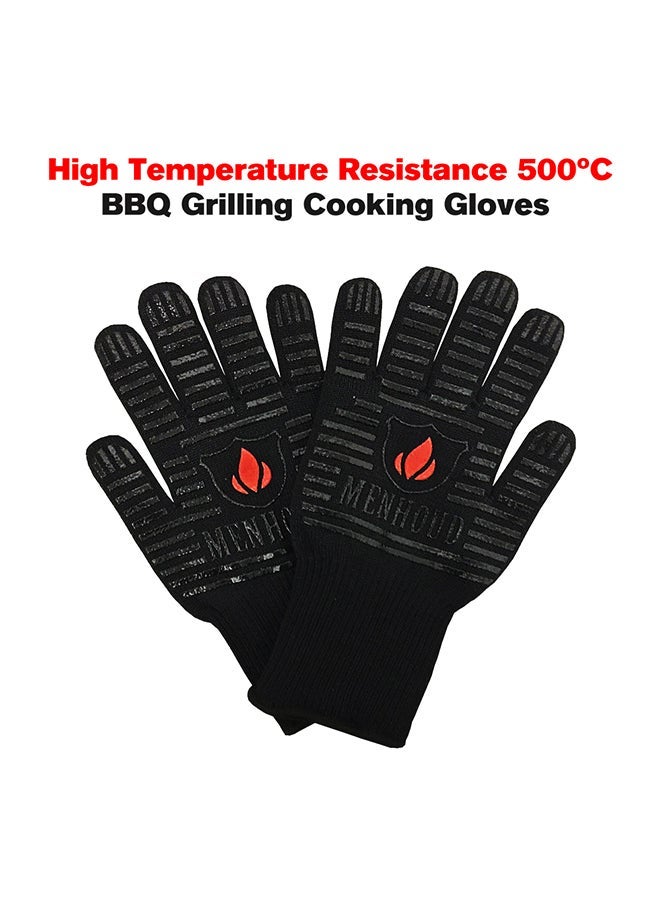 NIBEMINENT Pair Of BBQ Grilling Cooking Glove Black - Image 3