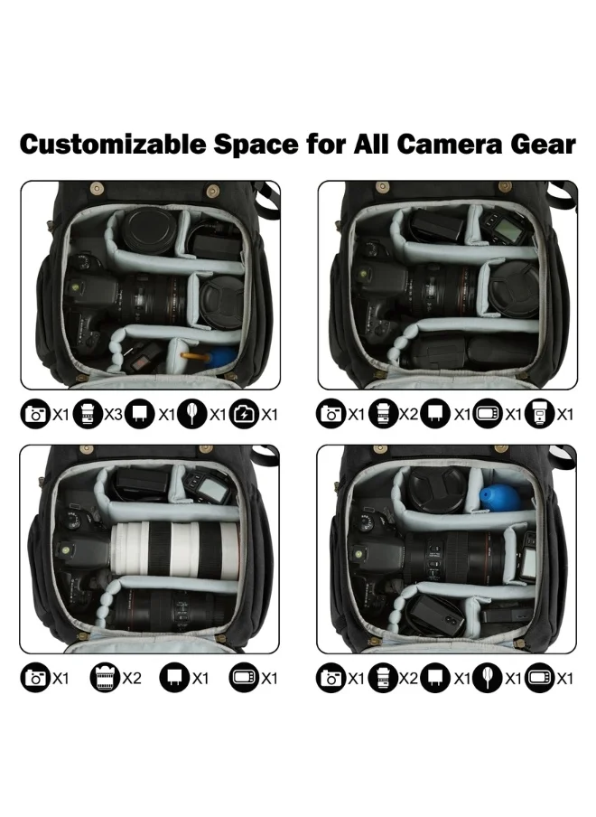 باج سمارت BAGSMART Black Photo Series/ Photo Camera Backpack