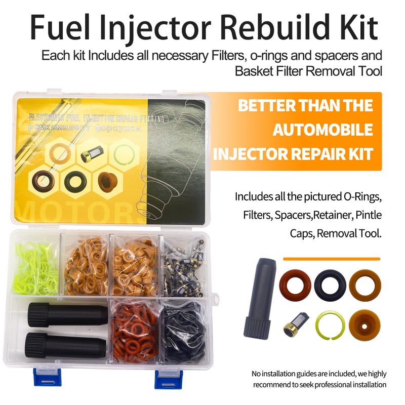 HiSport HiSport Fuel Injector Rebuild Service Repair Kits - O rings, Spacers, Pintle Caps, Micro Basket Filters + Removal Tool (100set/box)  - Image 2