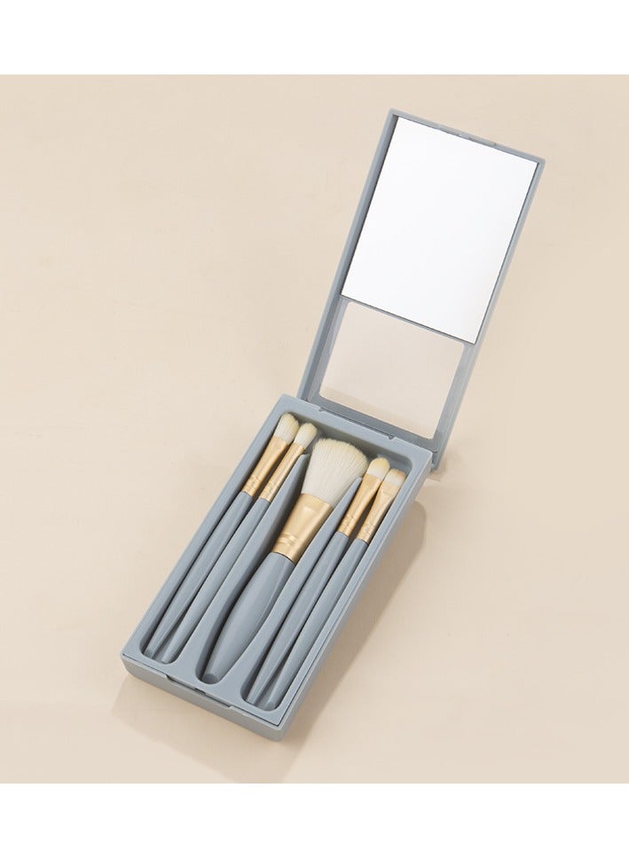 Goolsky Travel Makeup Brush Set, travel make up brushes sets mini eye shadow kits small size eyeshadow case eyes makup brushed makeuo soft brushs basic cosmetic profesional tools (Sky Blue)  - Image 1