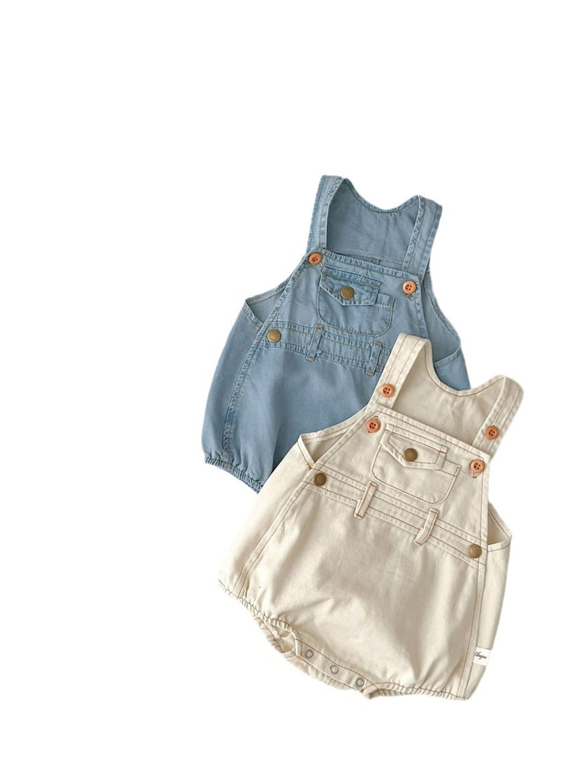 Thin Jumpsuit For Baby Boys And Girls, Shoulder Bag, Hat Included  - Image 2