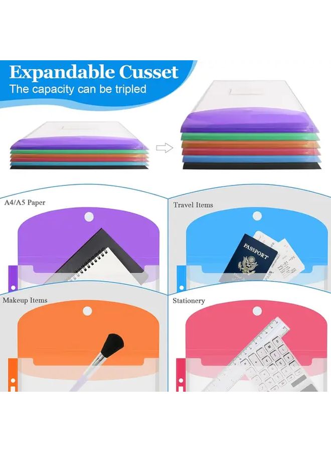 24pcs Transparent Binder Storage Bags with Pockets Snap Button Label Vertical Opening - Image 4