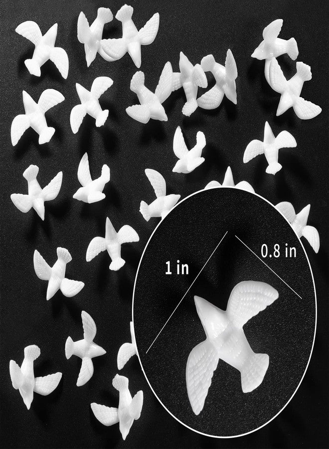 ZZYFGH 150 Mini White Dove for Crafts, 3/4 Inch Bulk Miniature Birds Figurines Wedding Cake Decoration - Image 2