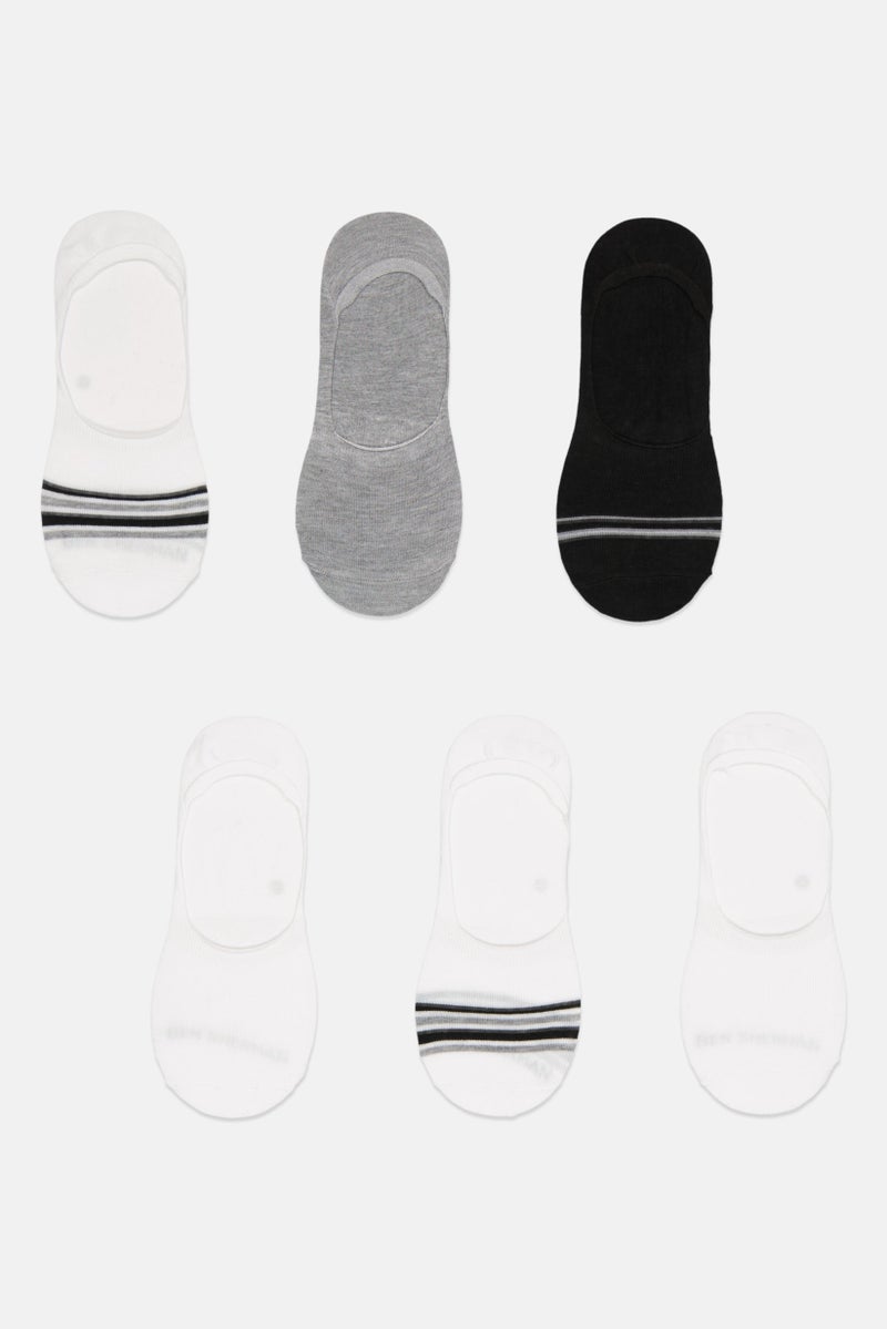 Ben Sherman Men 6 Pairs Brand Logo No Show Socks, Multicolor  - Image 1