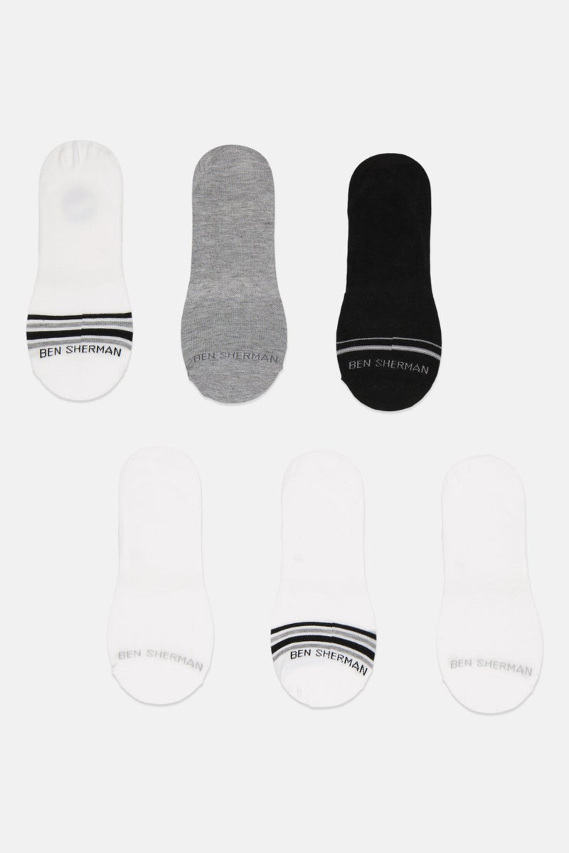 Ben Sherman Men 6 Pairs Brand Logo No Show Socks, Multicolor - Image 3