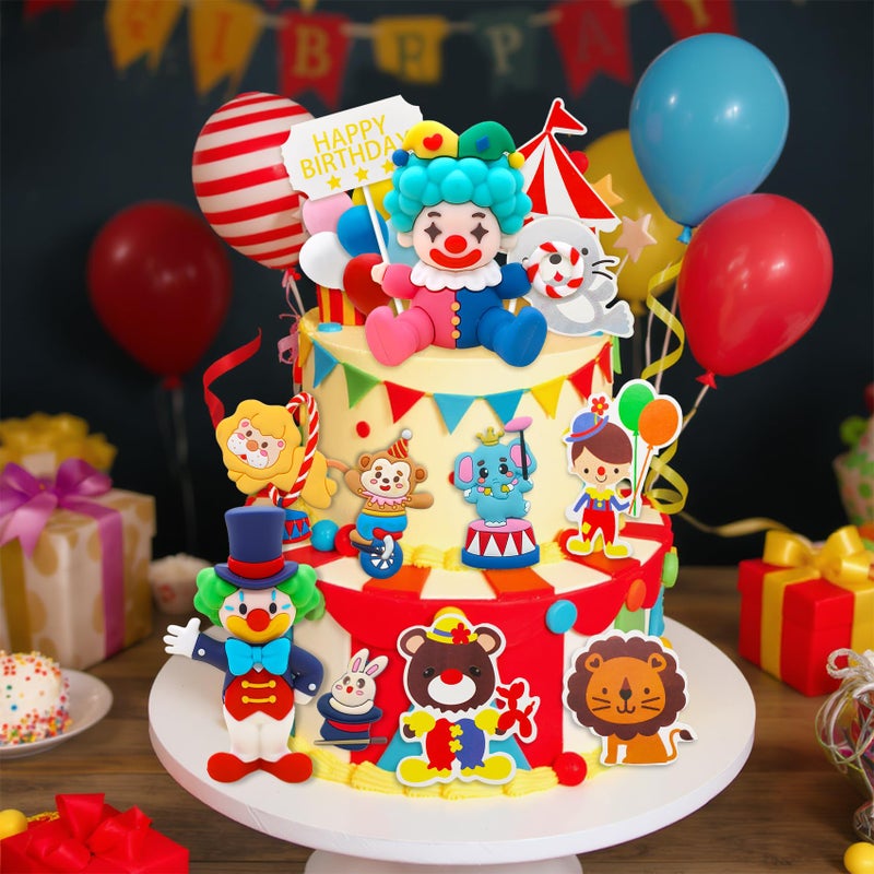 Knana 18Pcs Circus Cake Toppers Circus Cake Decorations Circus Party Decorations for Carnival Baby Shower Birthday Party Supplies - Image 4