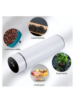 Cool Baby COOLBABY Smart Insulated Water Bottle, Tea Infuser Bottle Stainless Steel Vacuum Wide Mouth Coffee Mug, Travel Thermoses with LCD Touch Screen, Keep Hot Or Cold, Car Portable Coffee Cup, 500ML(White)  - Image 5