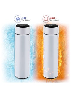 Cool Baby COOLBABY Smart Insulated Water Bottle, Tea Infuser Bottle Stainless Steel Vacuum Wide Mouth Coffee Mug, Travel Thermoses with LCD Touch Screen, Keep Hot Or Cold, Car Portable Coffee Cup, 500ML(White)  - Image 2