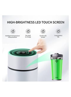 Cool Baby COOLBABY Smart Insulated Water Bottle, Tea Infuser Bottle Stainless Steel Vacuum Wide Mouth Coffee Mug, Travel Thermoses with LCD Touch Screen, Keep Hot Or Cold, Car Portable Coffee Cup, 500ML(White)  - Image 3