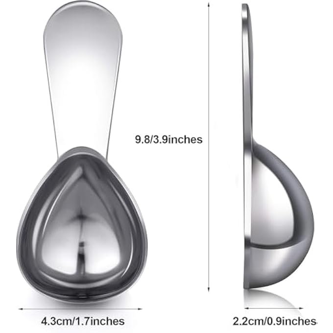 ريحني مجموعة مغارف قهوة فاخرة من الفولاذ المقاوم للصدأ 15 مل لمقبض قصير لملاعق قياس القهوة، شاي السكر ودقيق السكر وأدوات خبز آمنة لغسالة الصحون مع قبضة مريحة 3 قطع - Image 4