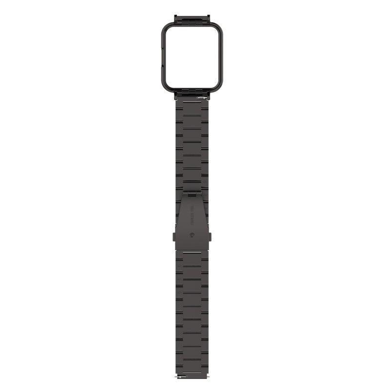 erorex For Xiaomi Redmi Watch2 Lite International Version 2 In 1 Three-Bead Metal Watch Band With Watch Frame(Black) - Image 3