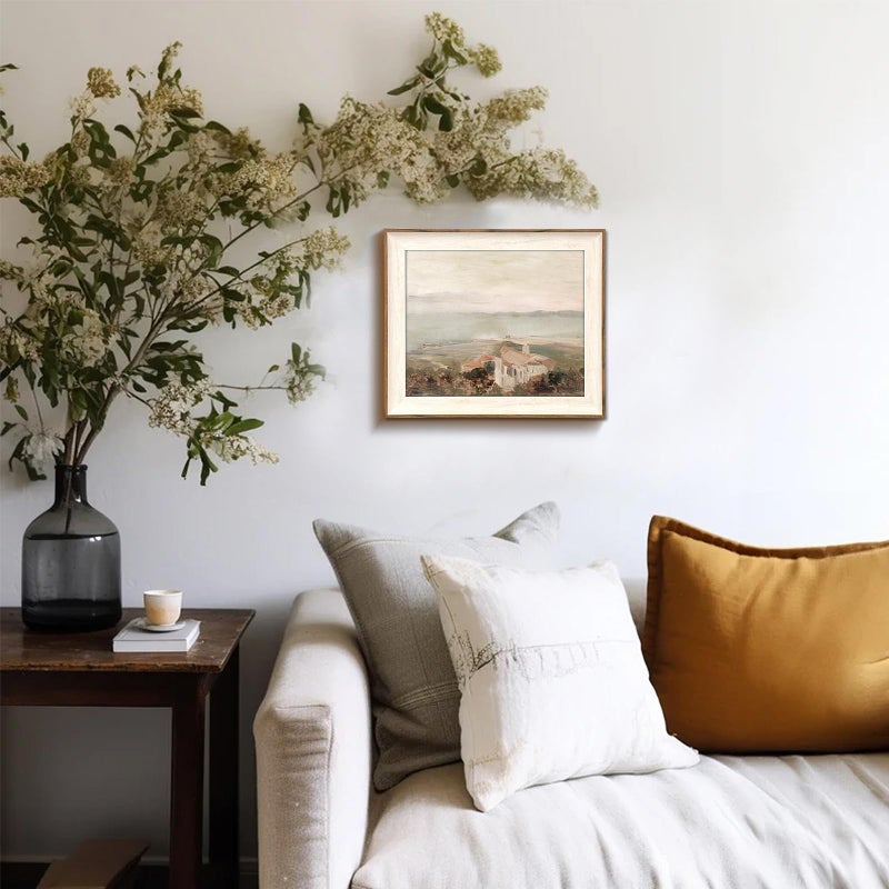 UNIRO Framed Wall Art Decoration Canvas - Vintage Coastal Oil Painting Artwork Prints, Neutral Landscape Picture for Room Decor, Farmhouse Bedroom Bathroom - 10x12 Inch - Image 4