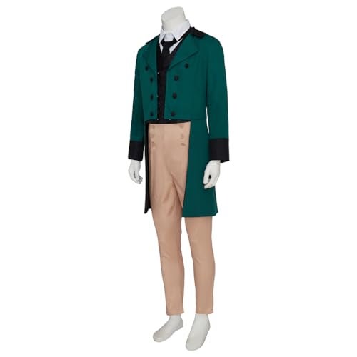 Fortunehouse Men's Victorian Fancy Outfit 18th Century Regency Tailcoat Vest Costume (XXL, STYLE 4-Green) - Image 4