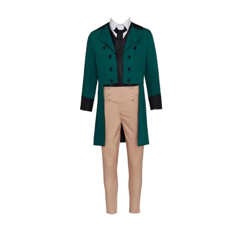 Fortunehouse Men's Victorian Fancy Outfit 18th Century Regency Tailcoat Vest Costume (XXL, STYLE 4-Green) - Image 2