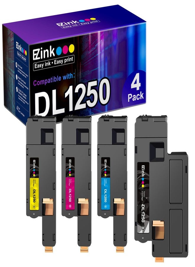 E-Z Ink Compatible Toner Cartridge Replacement for Dell 1250 810WH C5GC3 XMX5D WM2JC to use with 1250c C1760nw C1765nfw 1350cnw 1355cn 1355cnw Printer (1 Black, 1 Cyan, 1 Magenta, 1 Yellow) 4 Pack - Image 1