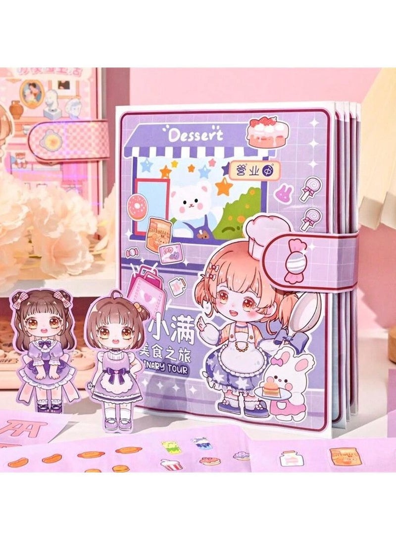 Handmade DIY Busy Sticker Book – Interactive Quiet Book for Kids – Engaging Food & Home Scene Scrapbook – No Cutting Needed – Fun & Educational Activity for Creativity, Focus & Hand-Eye Coordination – Perfect Gift for Girls - Image 1