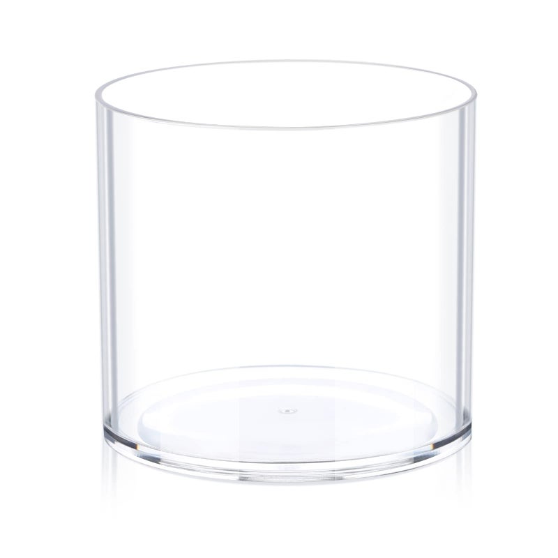 JYPS Flower Clear Plastic Vase Centerpiece for Home, Wedding Party, Plastic Clear Cylinder Wide for Flowers, Decorative Wide Mouth Vase for Decor (Not Glass) (6.2'' W*5.9'' H) - Image 1
