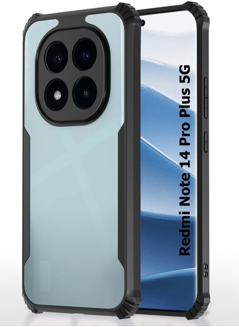 Redmi Note 14 Pro Plus 5G Cover Camera Protection Shockproof Acrylic Crystal Clear Case 360 Degree Protection Transparent Back Case Cover for Redmi Note 14 Pro Plus 5G  - Image 1