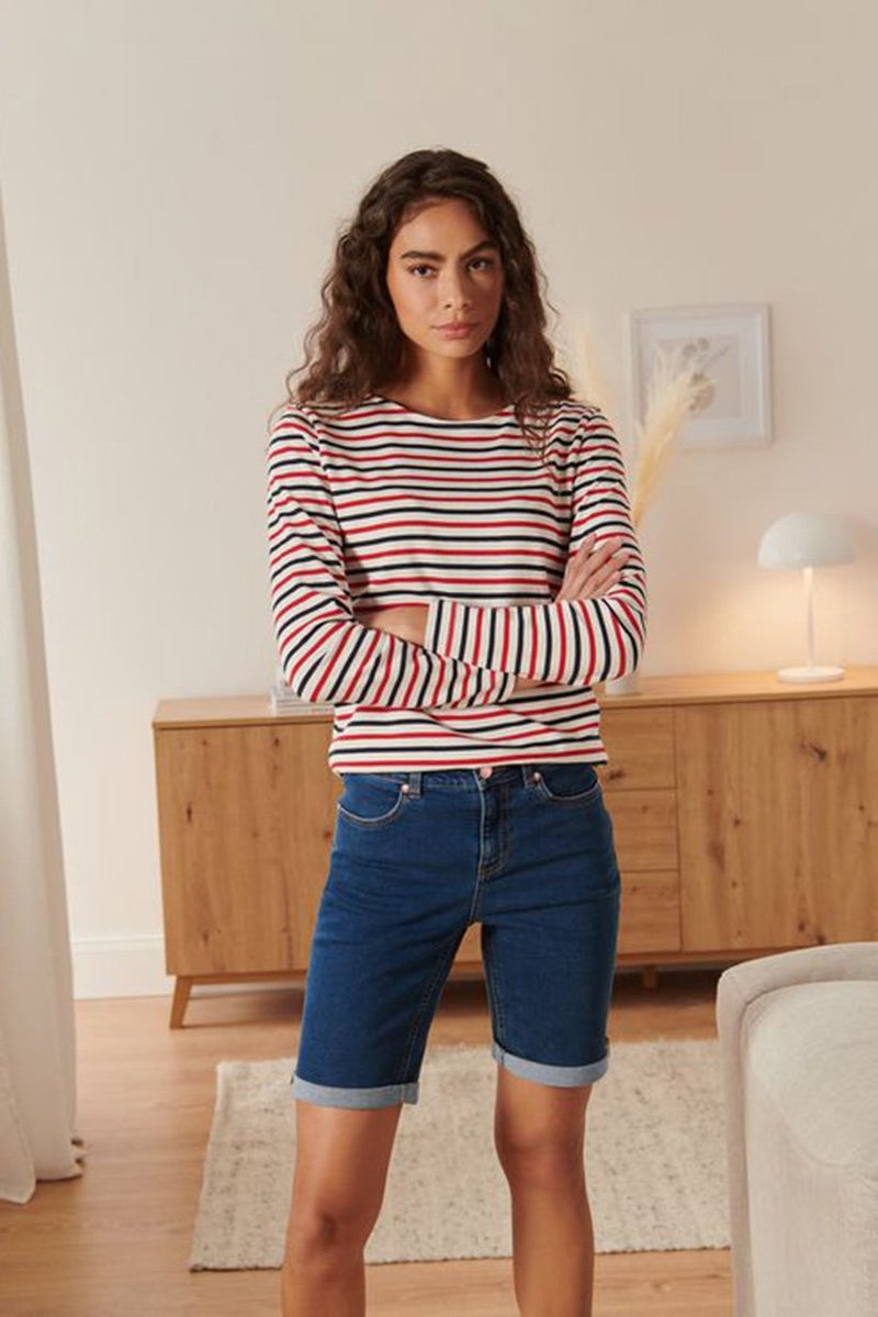 Tchibo شورتات جينز داكنة للنساء، أزرق بحري - Image 1