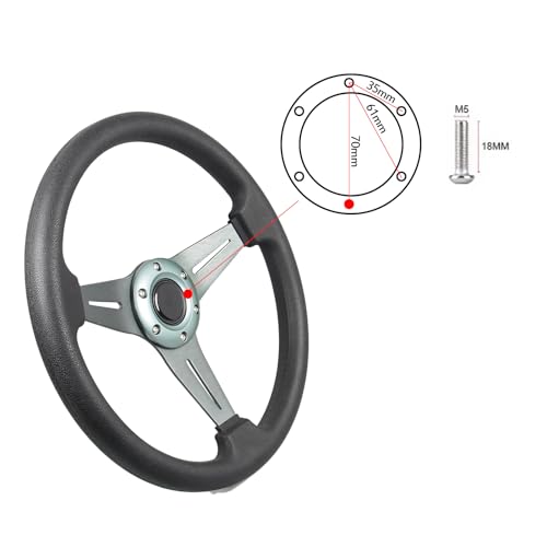 YEHICY 350mm/13.8”Sport Steering Wheel Aluminum Alloy Titanium Spokes Drift Simulation Racing Game Steering Wheel Universal - Image 3