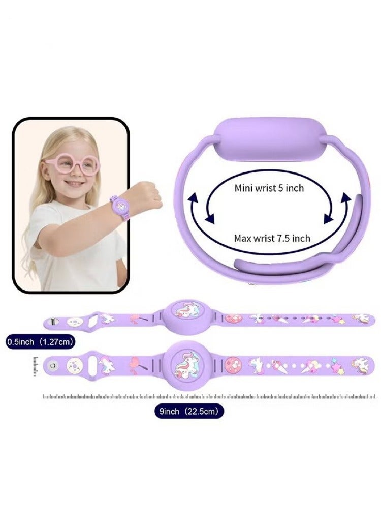 AirTag Bracelet for Kids - Waterproof Cute Cartoon Air tag Holder for Kids with Soft Silicone Full Coverage Anti-Lost Hidden Airtag Wristband Accessories for Child (Mint Green) - Image 2
