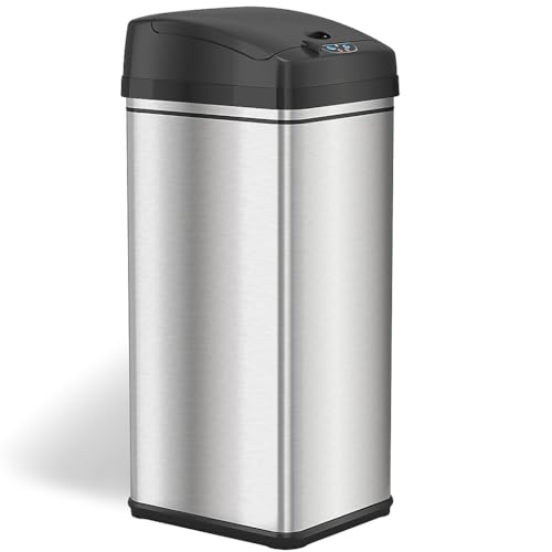 iTouchless 50 Liter / 13 Gallon Kitchen Trash Can with Lid & Odor Filter – Motion Sensor Stainless Steel Garbage Bin for Home, Office, or Garage – Slim, Large Capacity Design - Image 4