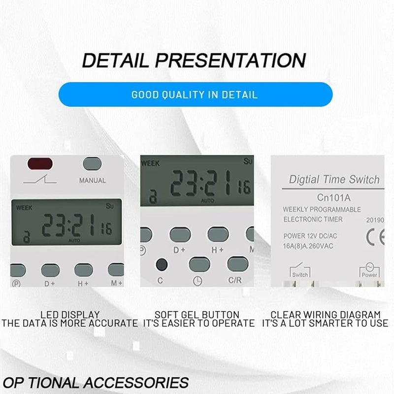 Digital Timer 110V Weekly Programmable for Home Automation Energy Saving - Image 5