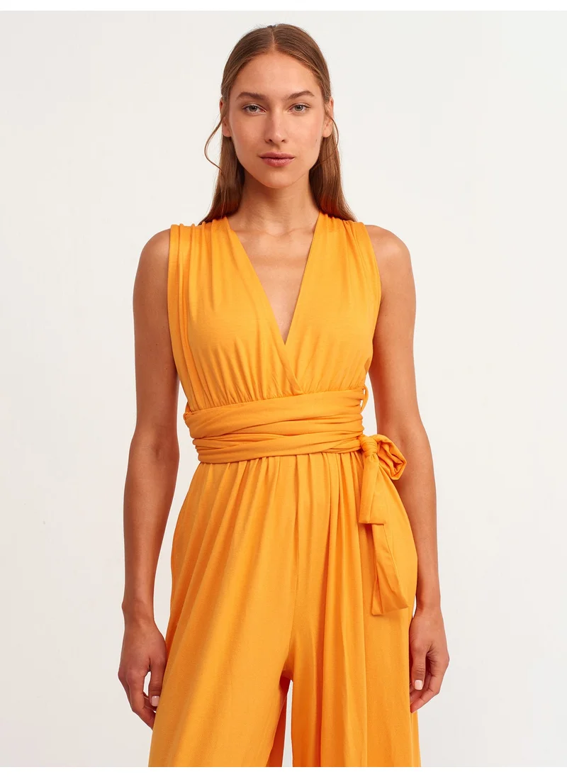 Dilvin 7956 Halter Jumpsuit-Orange