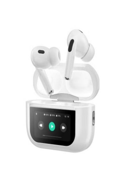 A9 Pro Smart Touch Screen Bluetooth Earphone ANC+ENC Noise Cancelling Wireless Bluetooth Earbuds with LCD Display