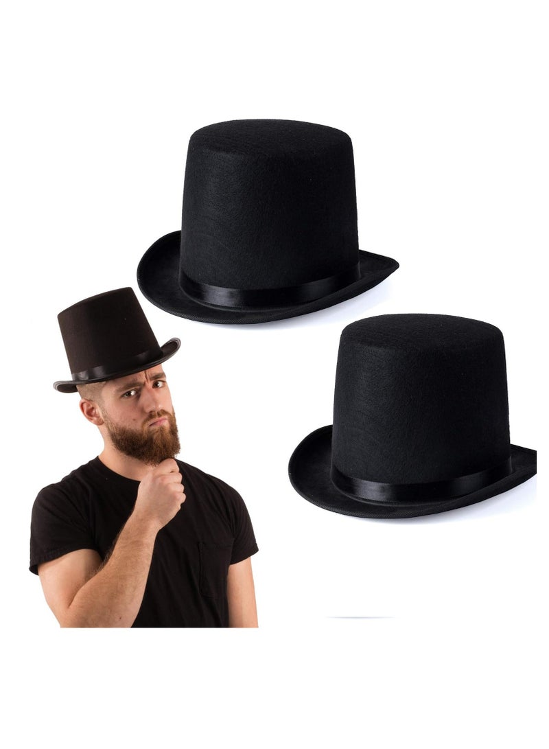 Funny Party Hats Black Top Dress Up for Kids and Adults Magician Formal Tuxedo Costume Unisex - Image 1