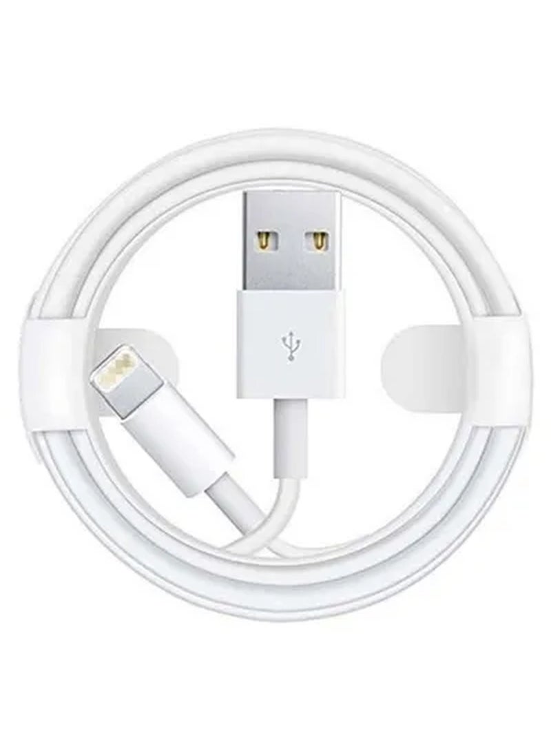 Rabos - USB To Lightning Data Sync And Charging Cable For Apple iPhone White/Silver - Image 1
