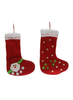 Tickles Merry Christmas Santa Claus Soft Sock For Xmas Tree Kids Christmas Birthday Gift (Color: Red ; Size: 25 Cm) (Set Of 2)  - Image 1