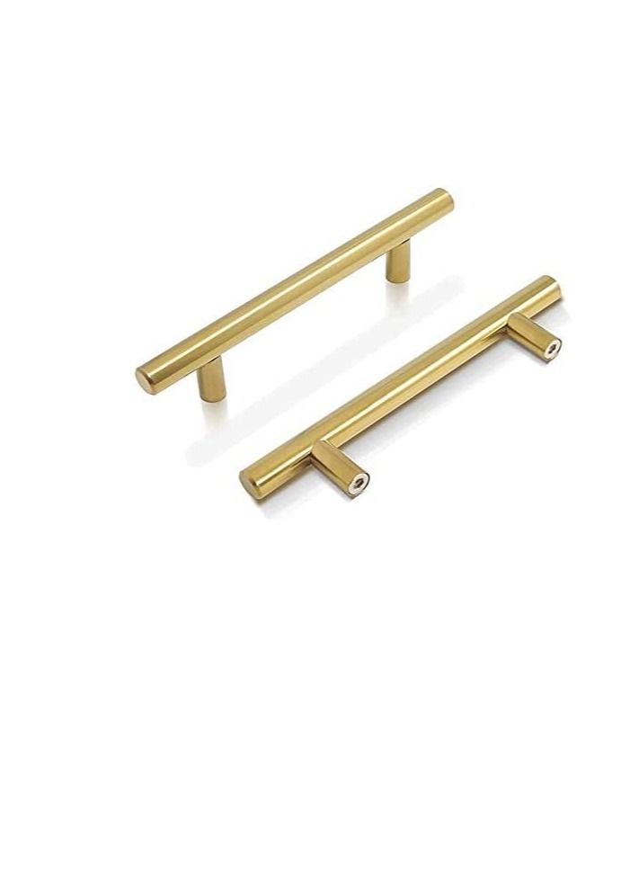 VILLA GOLD Zinc Alloy Cabinet Door T-Handles and Pulls Drawer Handles (12mm x 96mm x 150mm, Gold) - Set of 10 - Image 1