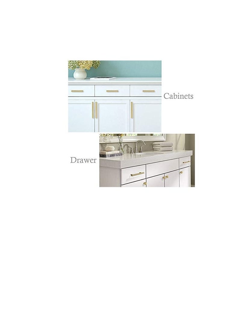 VILLA GOLD Zinc Alloy Cabinet Door T-Handles and Pulls Drawer Handles (12mm x 96mm x 150mm, Gold) - Set of 10 - Image 2