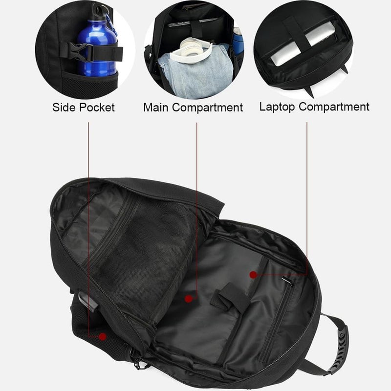 حقيبة سفر كبيرة 50L 60L 80L للرجال والنساء، حقيبة ظهر سوداء مقاومة للماء مع منفذ شحن USB، حقيبة ظهر للكمبيوتر المحمول 17 بوصة، حقيبة للتخييم والتنزه - Image 5