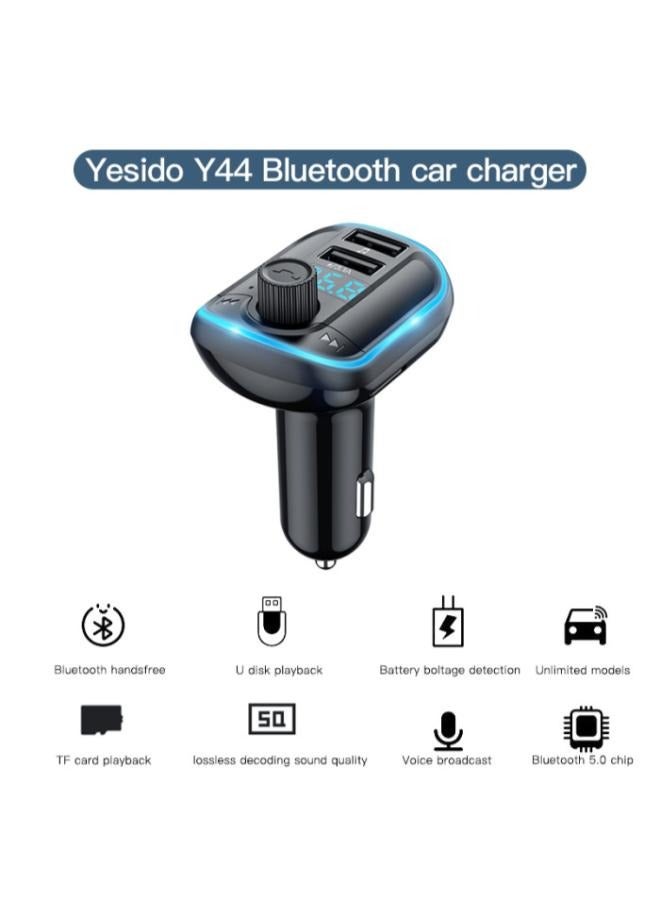 Yesido Y44 MP3 Player Bluetooths  Auto Charge Universal U Disk 2 Usb Car Charger - Image 2