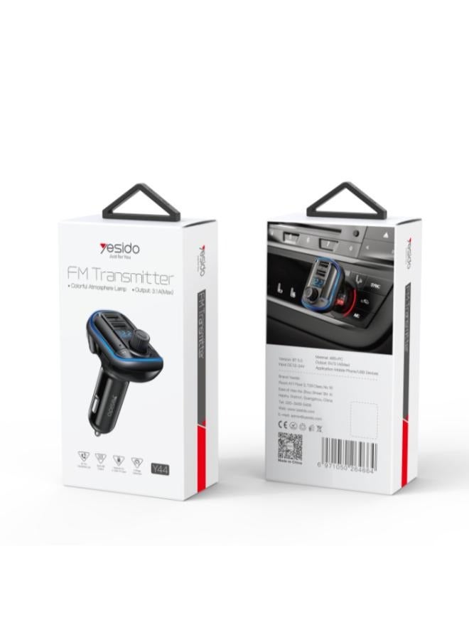 Yesido Y44 MP3 Player Bluetooths  Auto Charge Universal U Disk 2 Usb Car Charger - Image 5