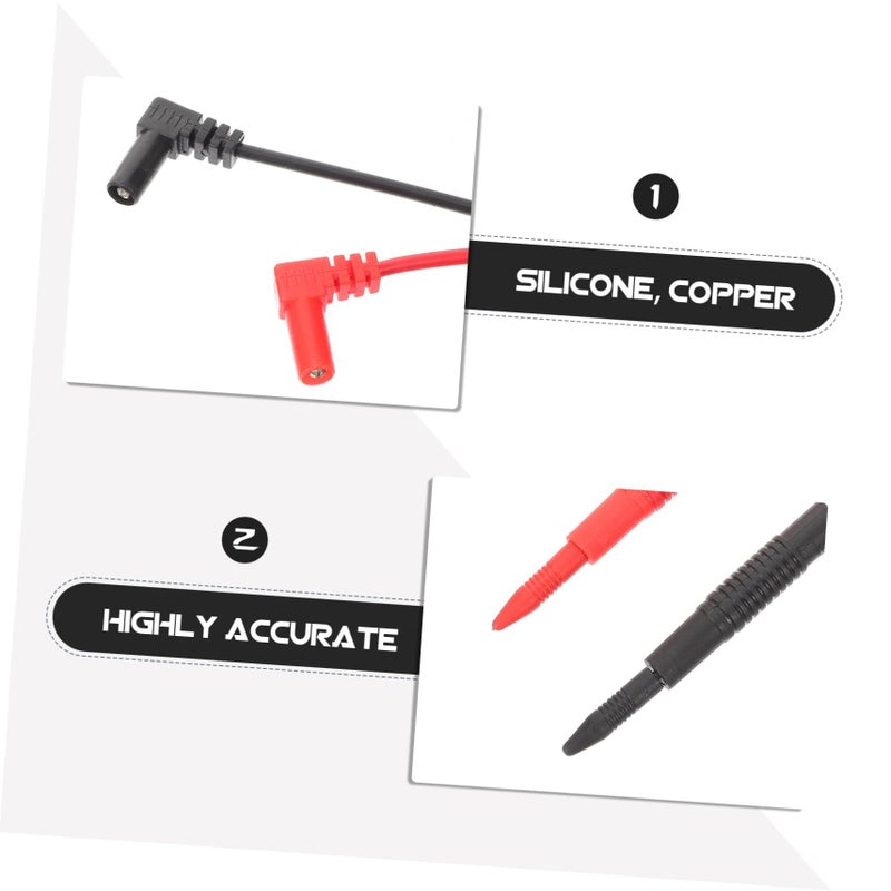 2 Pcs Test Lead Probes With Alligator Clips For Multimeter Electrical Testing - Image 3