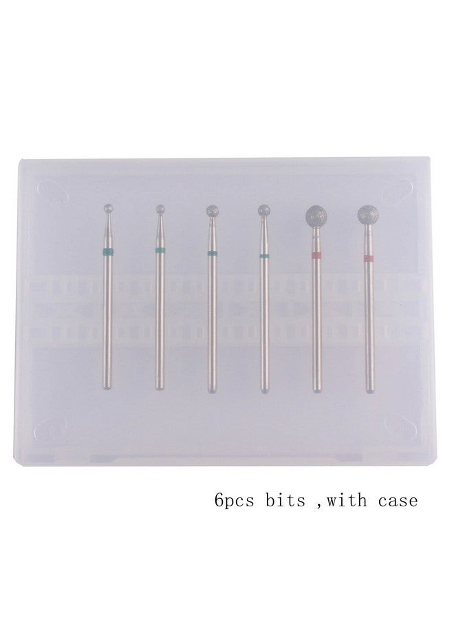 MZCMSL 6pcs Cuticle Drill Bits with Case, Pro Diamond Ball Bit for Manicure Pedicure,3/32 Shank efile bit - Image 4