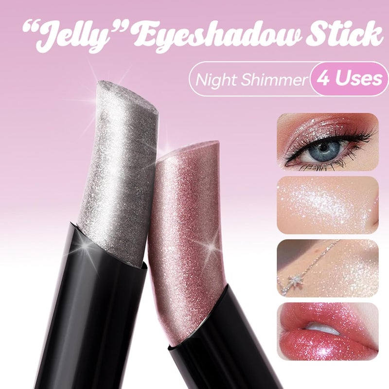 Eye Shadow Sticks, Jelly Face Makeup Crayon, Eye Brightener Stick, for School Party Night Out Date Wedding Travel Vacation Stage Work Casual - Image 4