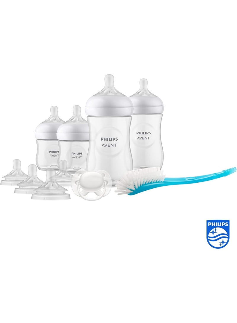 Avent Philips Avent Baby Bottle Newborn Gift Set - 4 Baby Milk Bottles, 2 Extra Nipples, Ultra-Soft Pacifier and Bottle Brush, Babies Aged 0-12 Months+ (Model SCD838/13) - Image 2