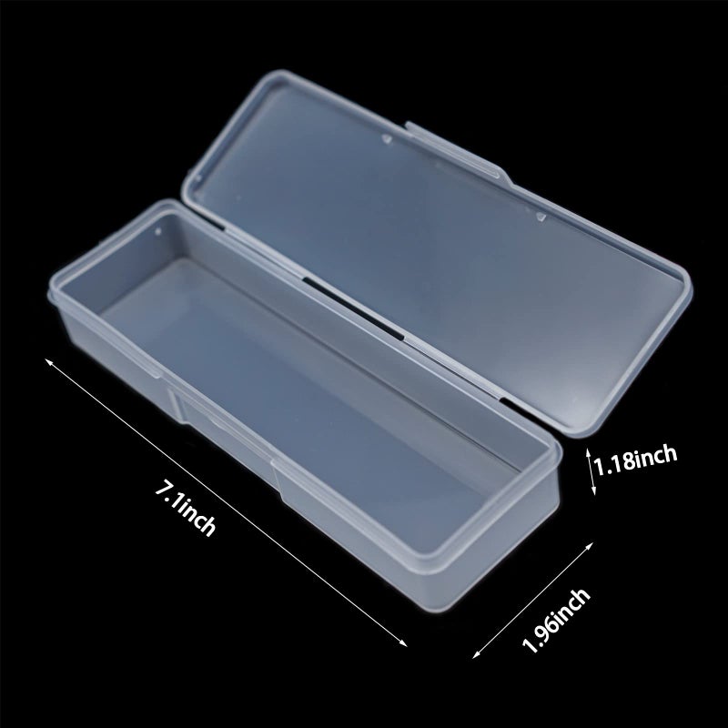 Lokyango Manicure Tool Box, 8 Pieces Clear Box for Nail Tool, Transparent Personal Nail Box for Manicure, Plastic Nail Art Tool Box Storage Organizer Case Container for Organizing (7.1x1.96x1.18) - Image 3