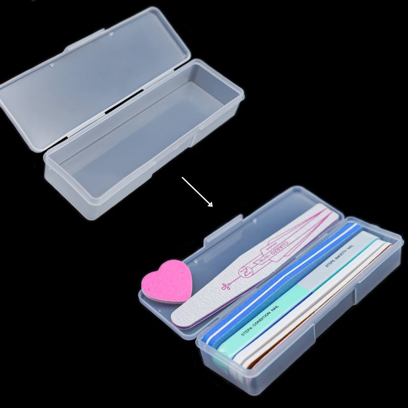 Lokyango Manicure Tool Box, 8 Pieces Clear Box for Nail Tool, Transparent Personal Nail Box for Manicure, Plastic Nail Art Tool Box Storage Organizer Case Container for Organizing (7.1x1.96x1.18) - Image 2
