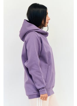 Adidas Women Sportswear Fit Long Sleeve Outdoor Hoodies, Purple  - Image 2